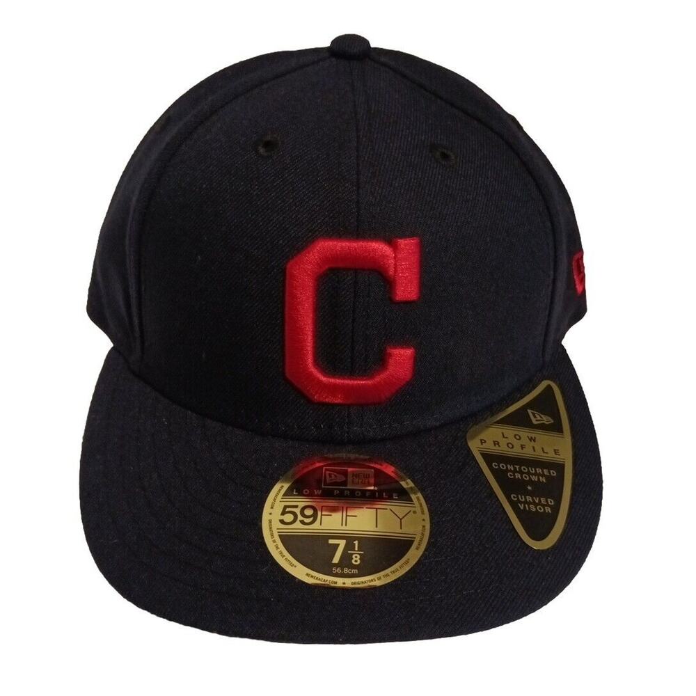 Cleveland Guardians Fitted Hat Cap Men's Size 7 1/8‎ Blue Low Profile New Era
